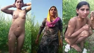 Desi hindi mms porn Punjabi girl naked in field with Bihari bf