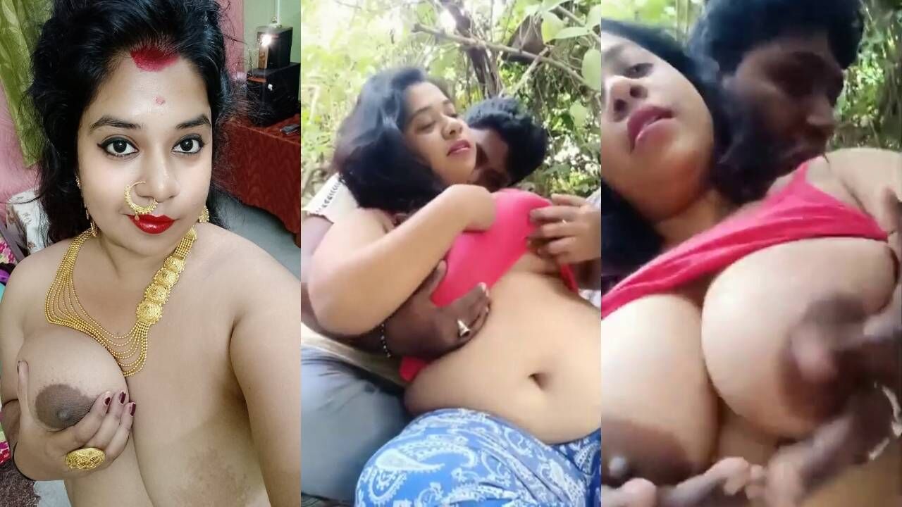 Desi Viral Mms video of Chubby Bengali boudi big boobs pressed and enjoyed outdoor